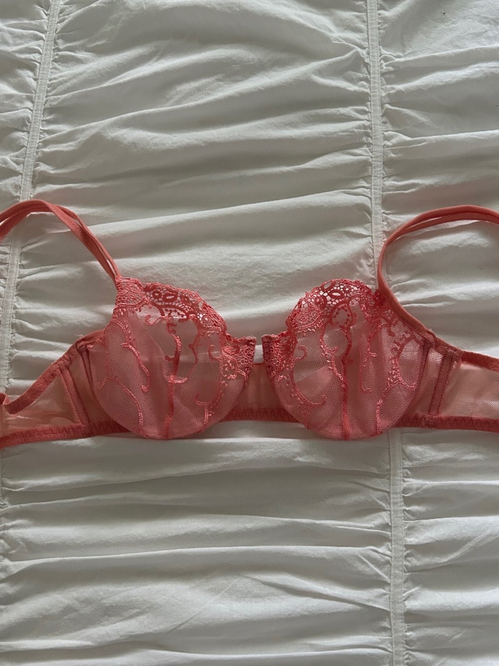 Coral Lace Vintage Italian Bra